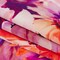 1 Yard Italian Hot Coral Purple Sunflower Digital Print Silk Charmeuse, 55 Inches Wide